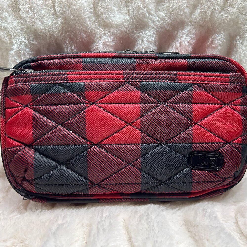 EUC Lug Roundabout 2 Convertible Crossbody Wallet - Buffalo Check Red